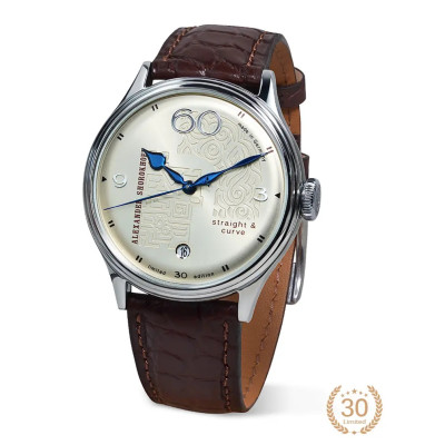ALEXANDER SHOROKHOFF STRAIGHT & CURVE AUTOMATIC 39.5MM MEN'S WATCH LIMITED EDITION 30PCS AS.V7-SC2
